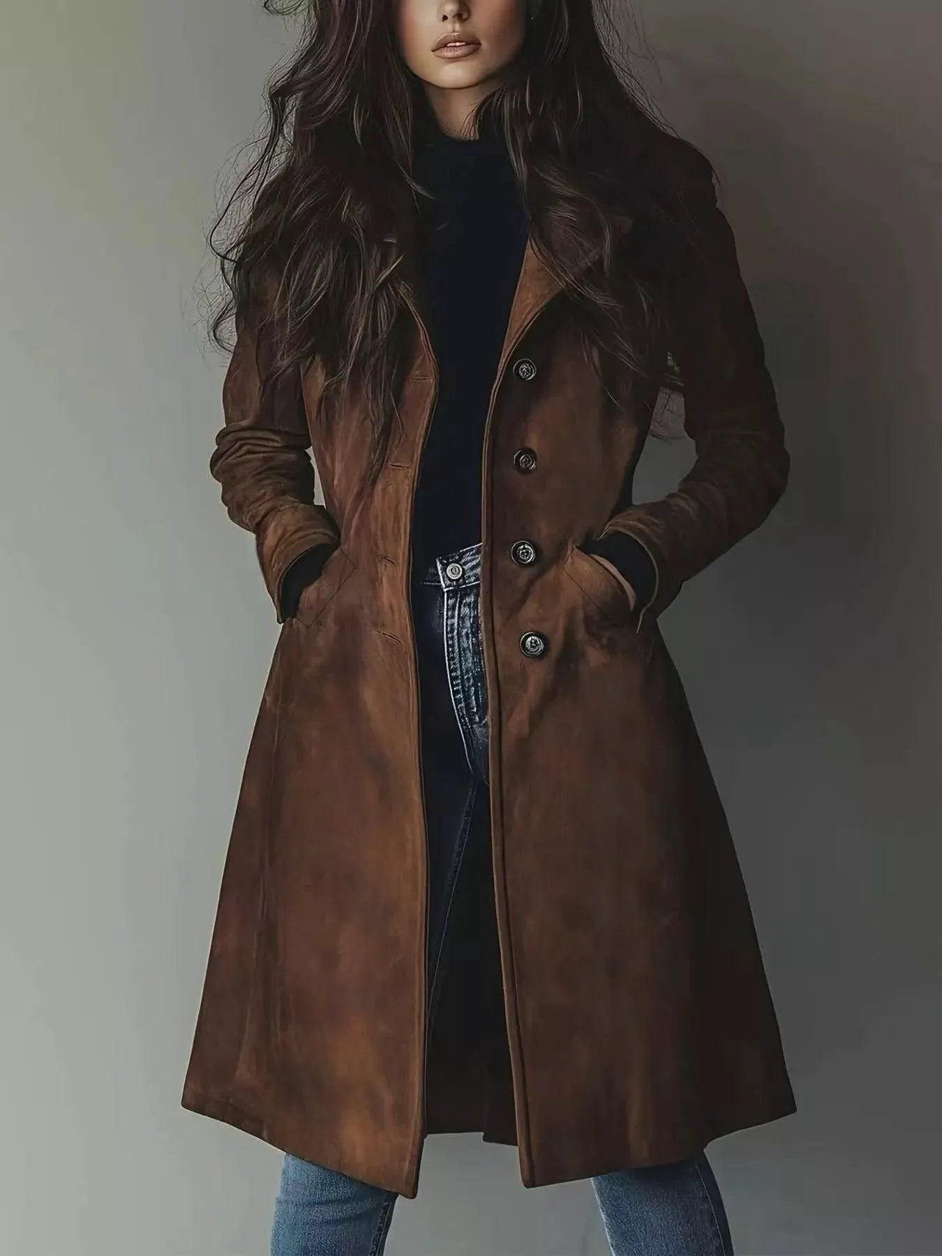 Button Up Long Sleeve Trench Coat | Partner Labels Selection by Partner Label