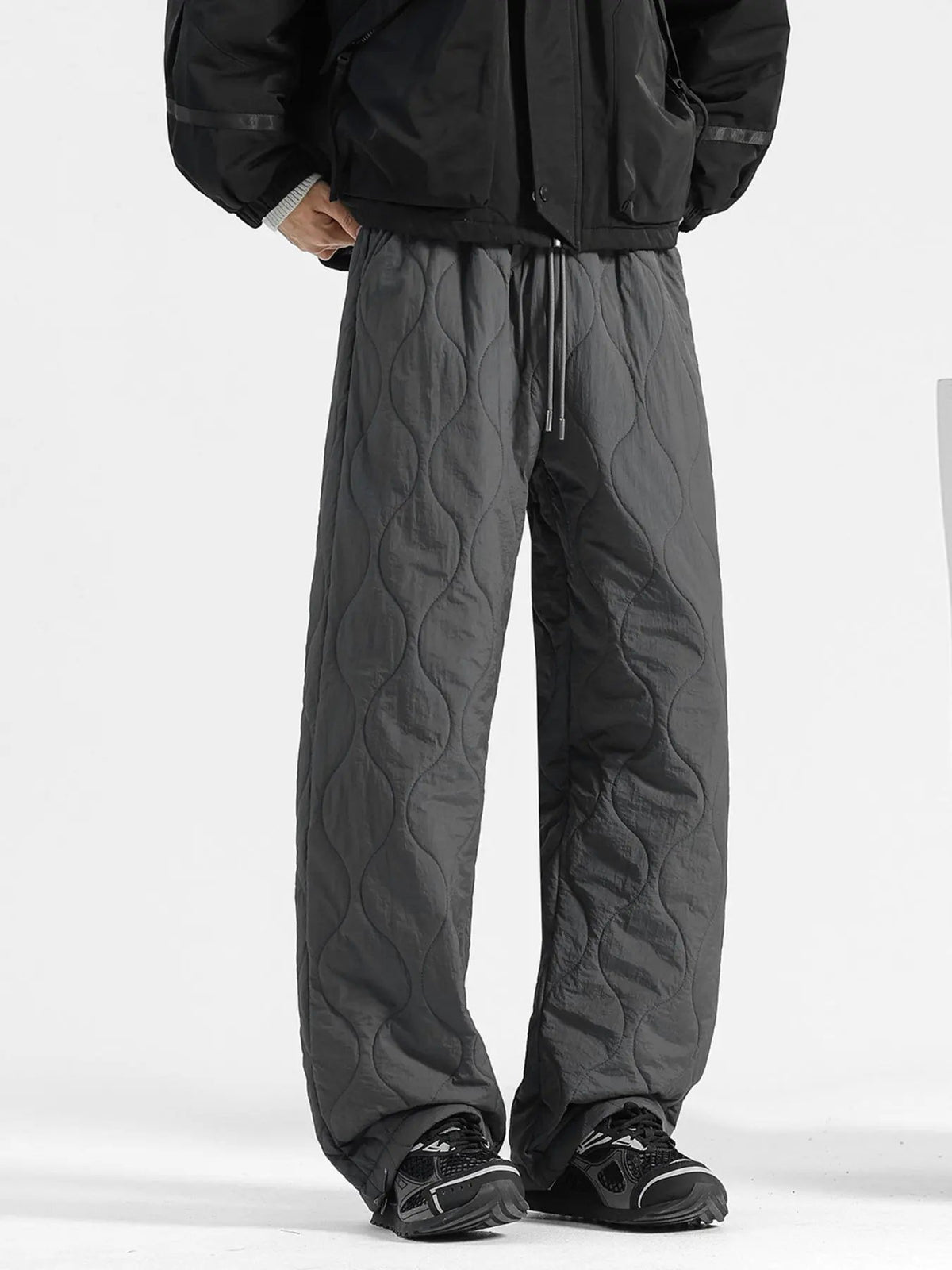 Men's Plus Size Quilted Loose-Fit Pants by Partner Label