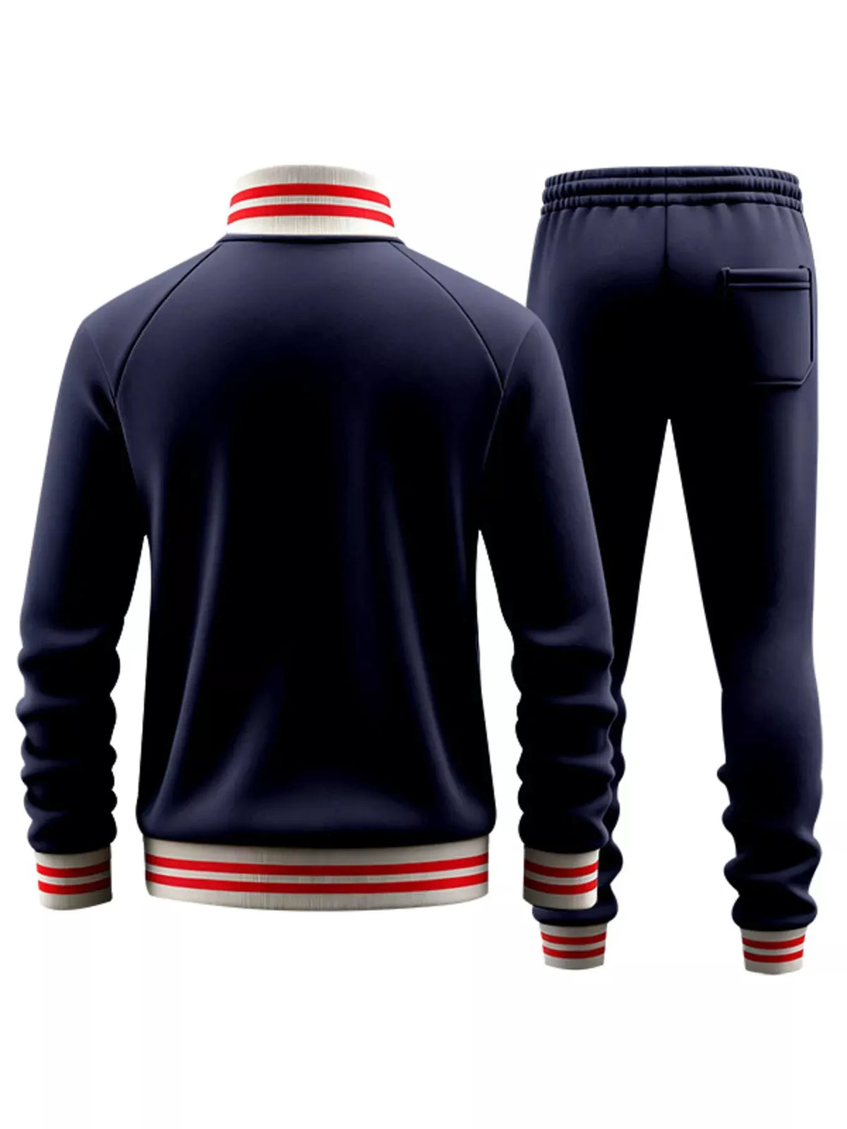Men's Full Size Striped Zip Up Outerwear and Pants Plus Size by Partner Label