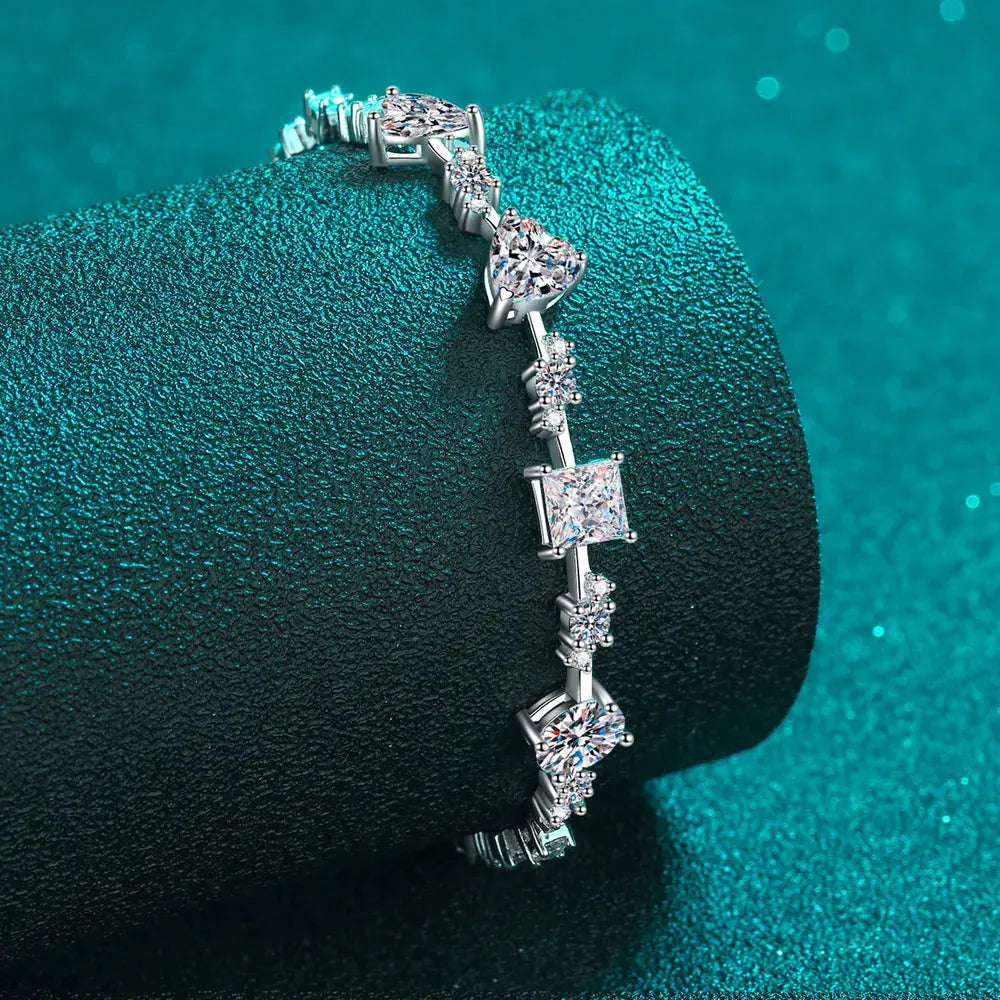 6.2 Carat Moissanite 925 Sterling Silver Bracelet by Partner Label