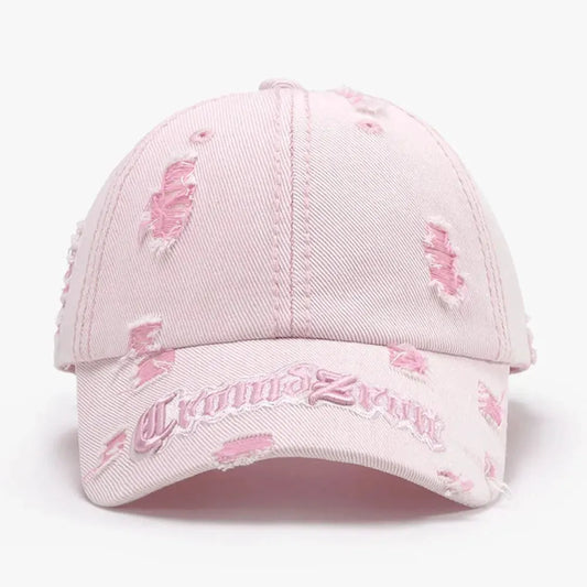 Distressed Letter Embroidered Baseball Cap by Partner Label