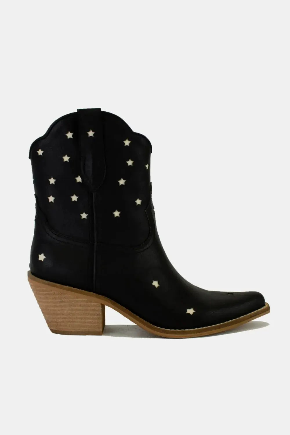 Beast Fashion Faux Leather Star-Shaped Cutouts Point Toe Boots by Beast Fashion