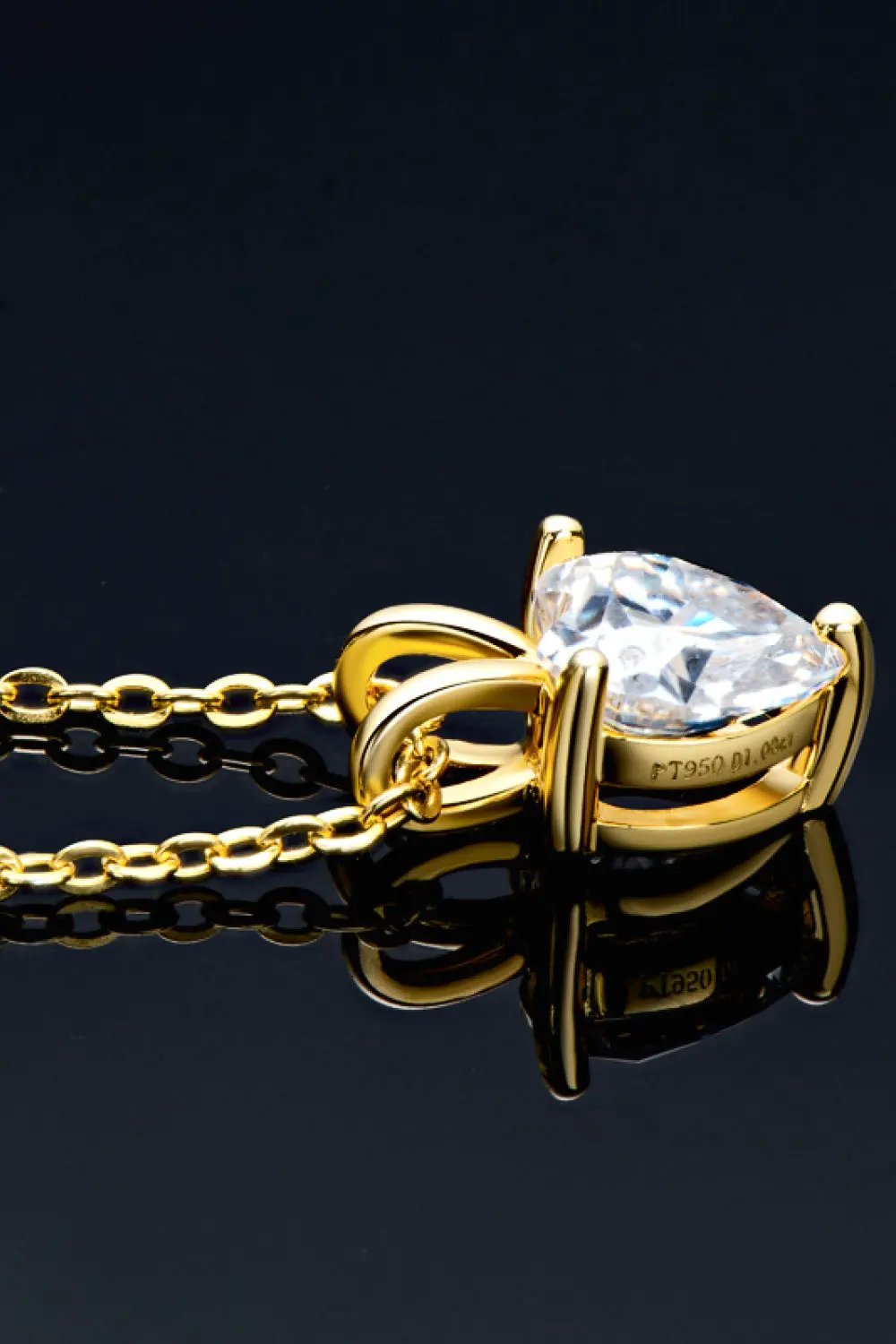 1 Carat Moissanite Heart-Shaped Pendant Necklace by Partner Labels