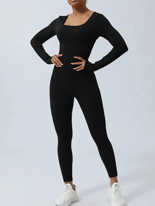 Twisted Backless Long Sleeve Jumpsuit by Partner Label