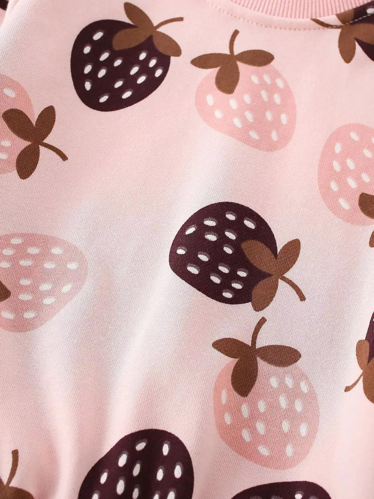 Children's Strawberry Print Crew Neck Sweatshirt by Trendsi