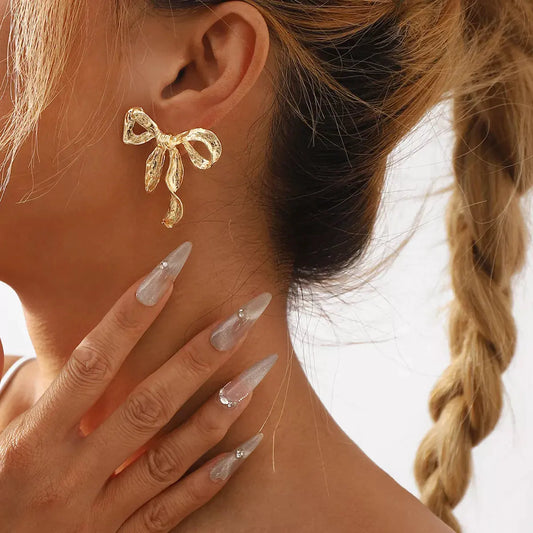 18K Gold-Plated Bow Earrings by Partner Label