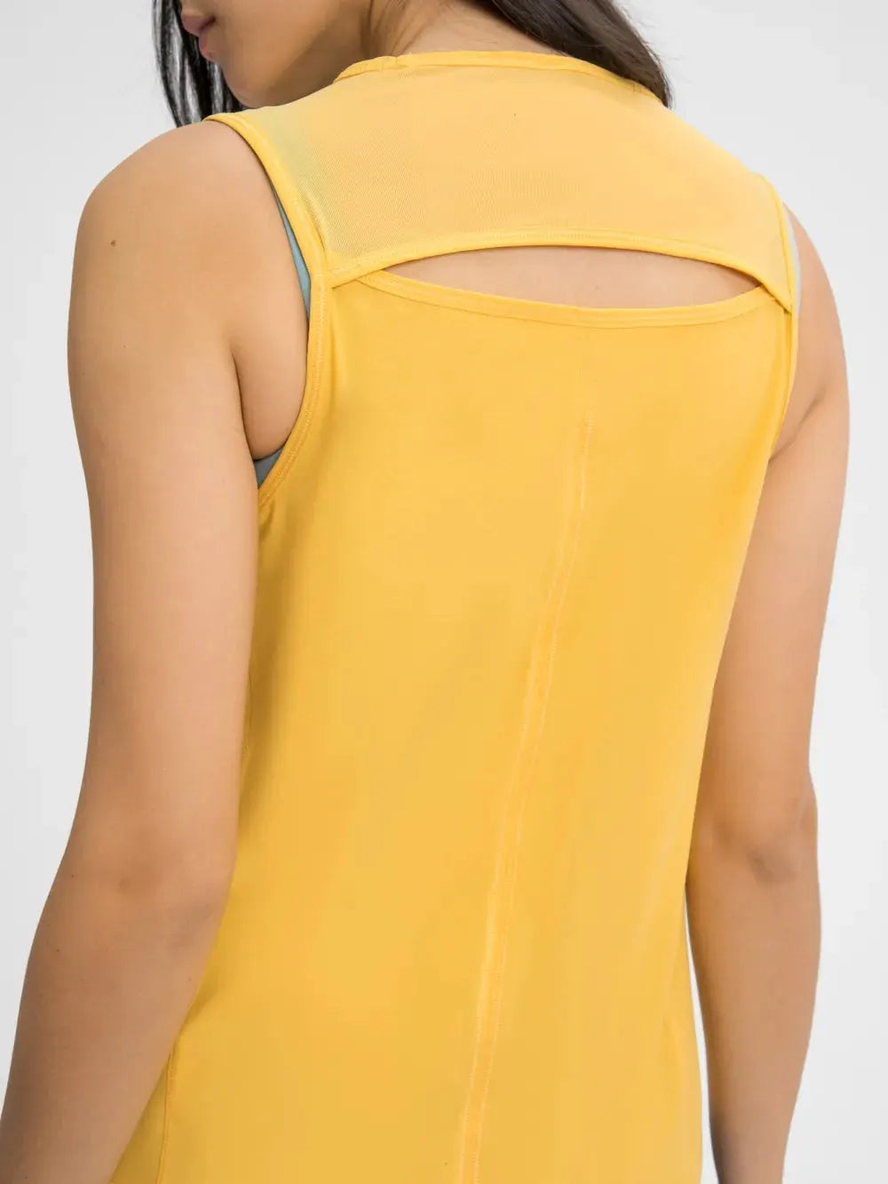 Millennia Cutout Back Round Neck Active Tank by Millennia