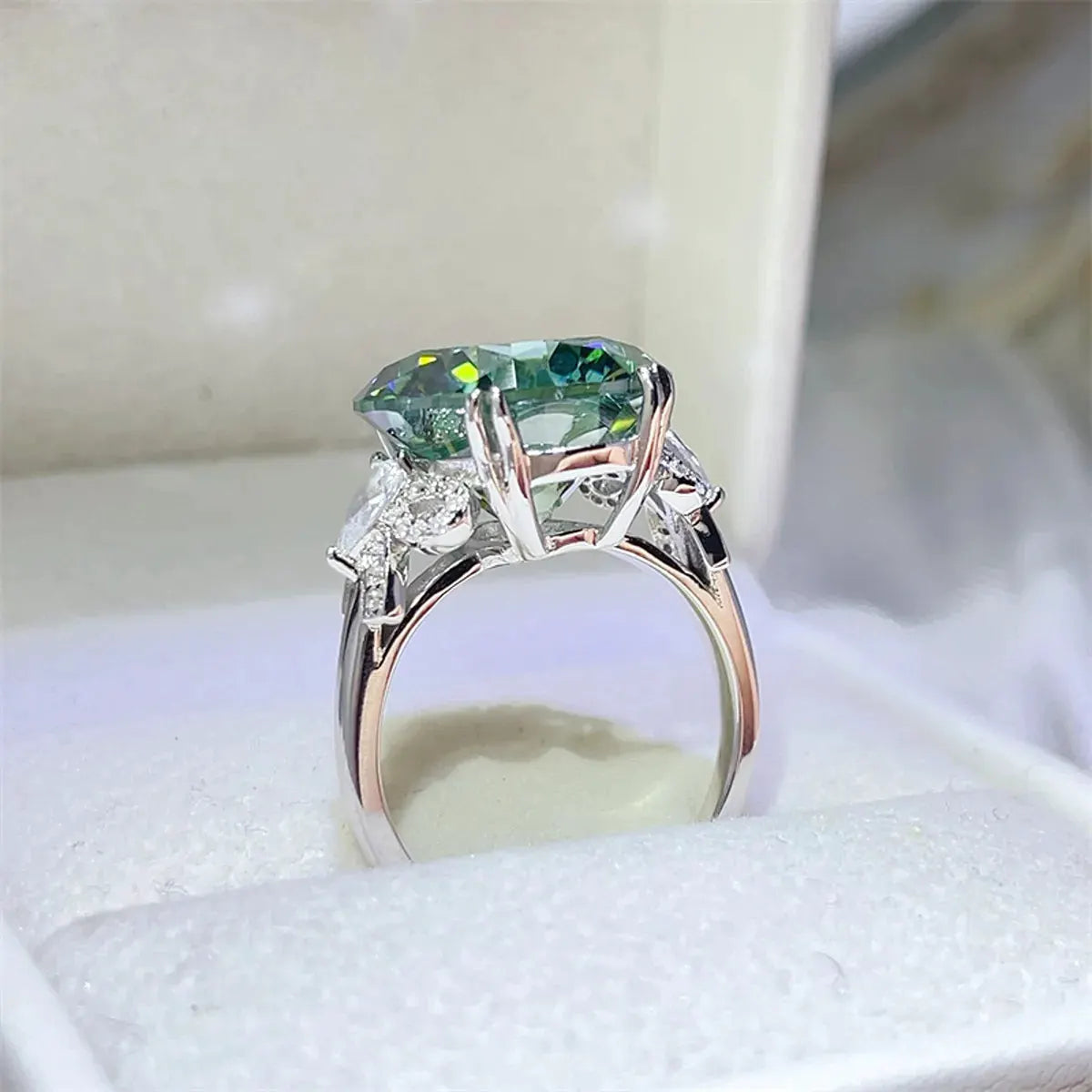 10 Carat Moissanite 925 Sterling Silver Ring by Partner Label