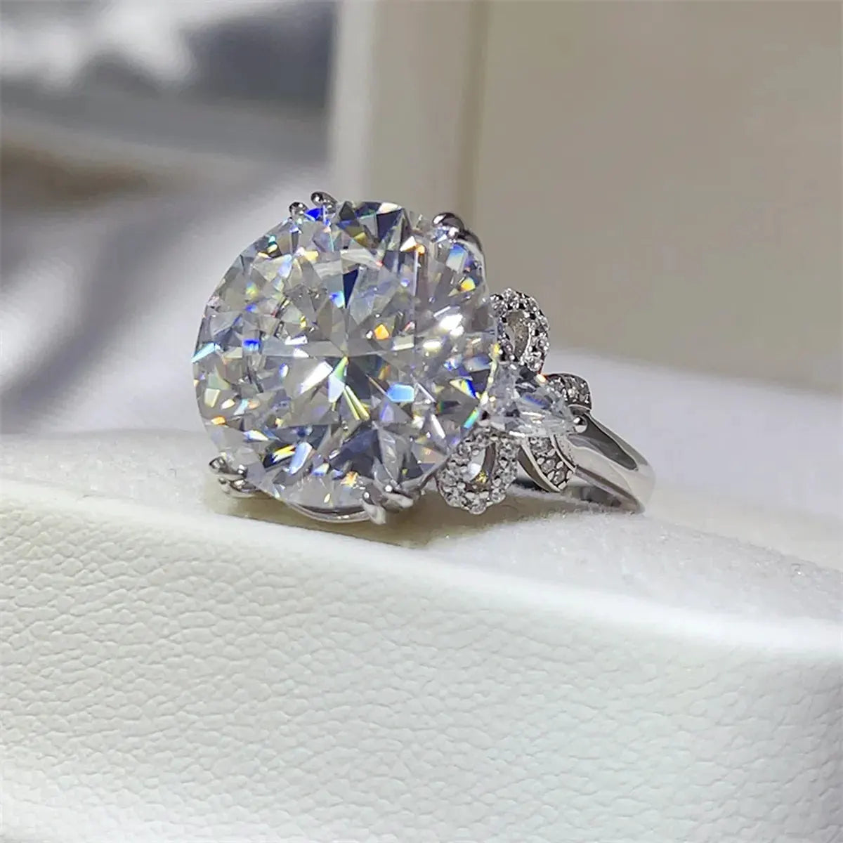 10 Carat Moissanite 925 Sterling Silver Ring by Partner Label