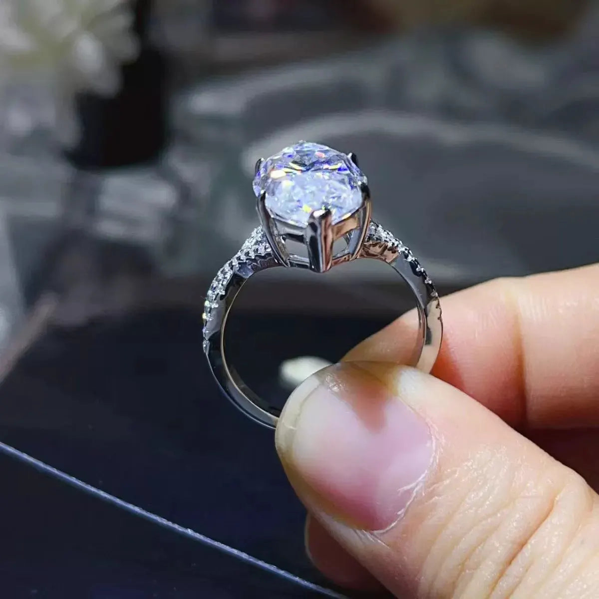 10 Carat Moissanite 925 Sterling Silver Ring by Partner Label