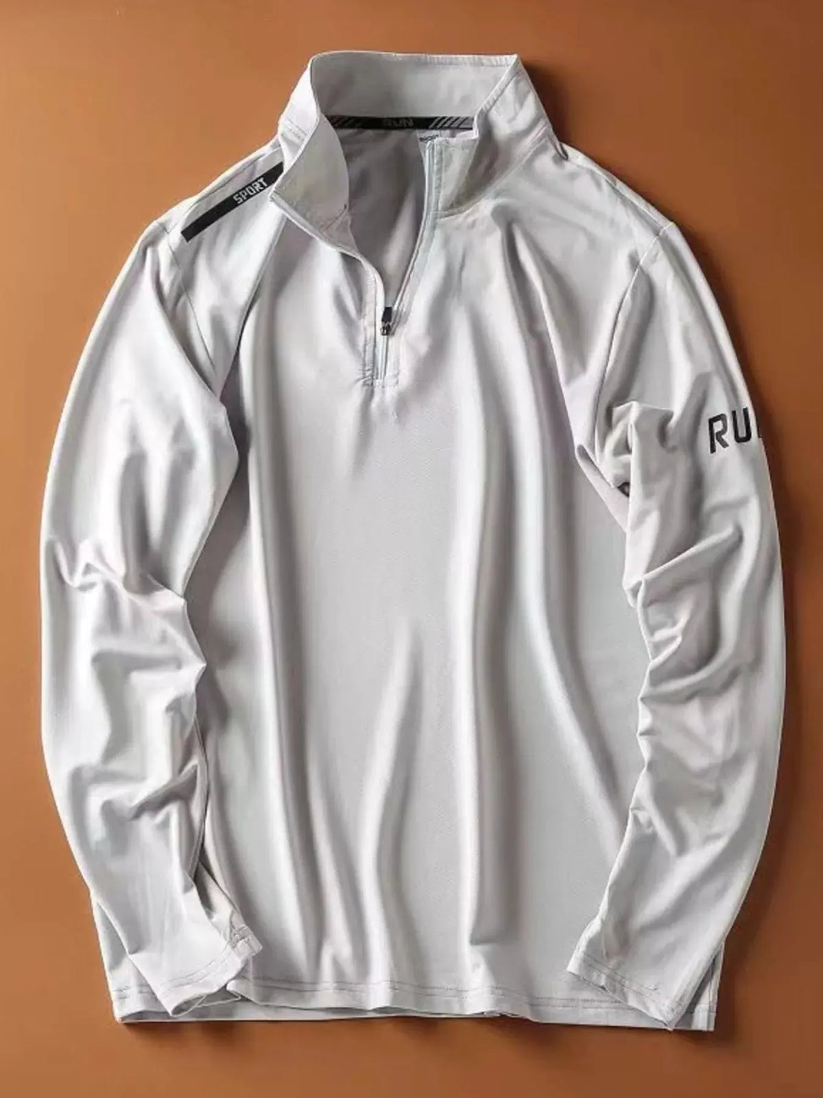 Men's Plus Size Quarter-Zip Long Sleeve Sweatshirt by Partner Label
