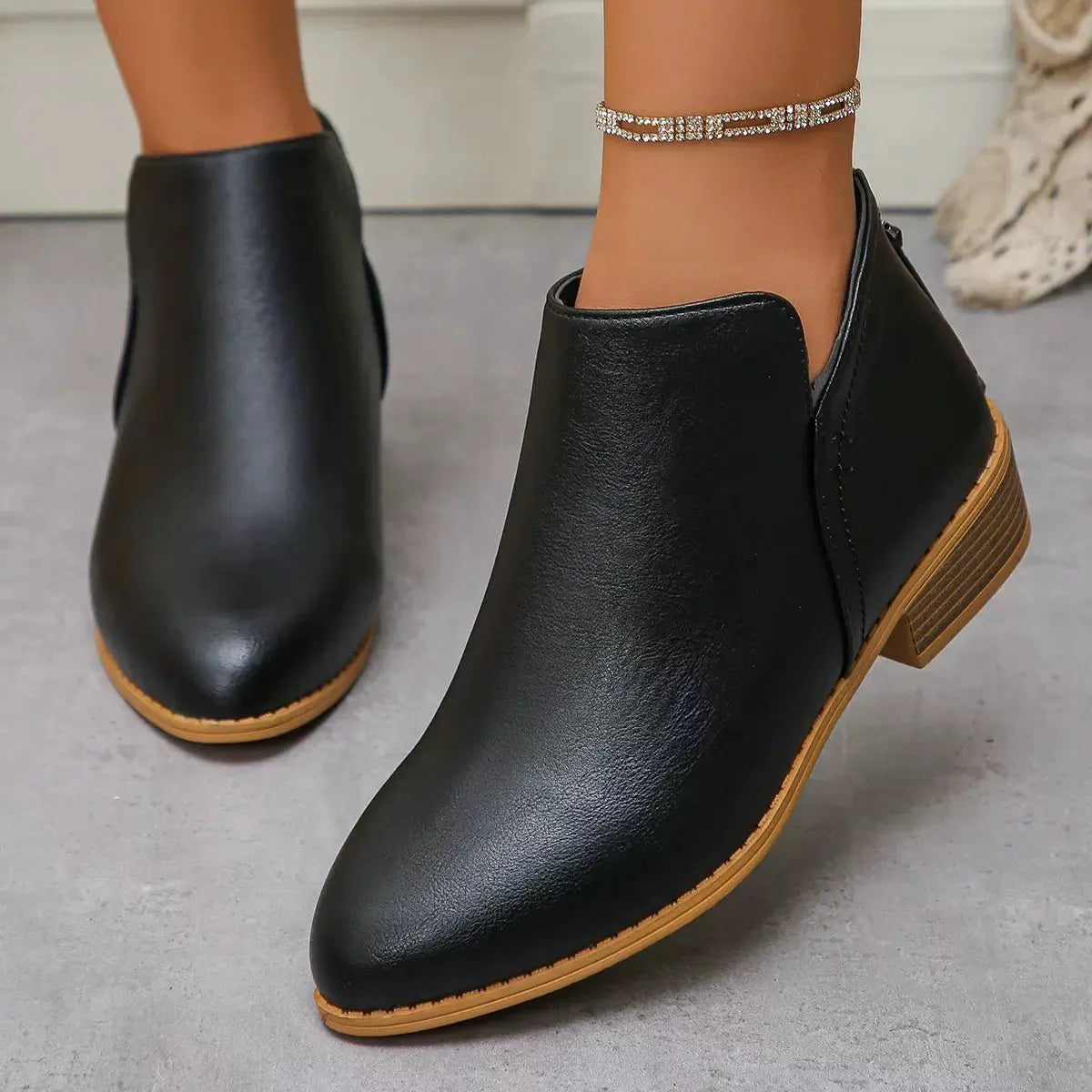 Point Toe Block Heels Boots by Partner Label