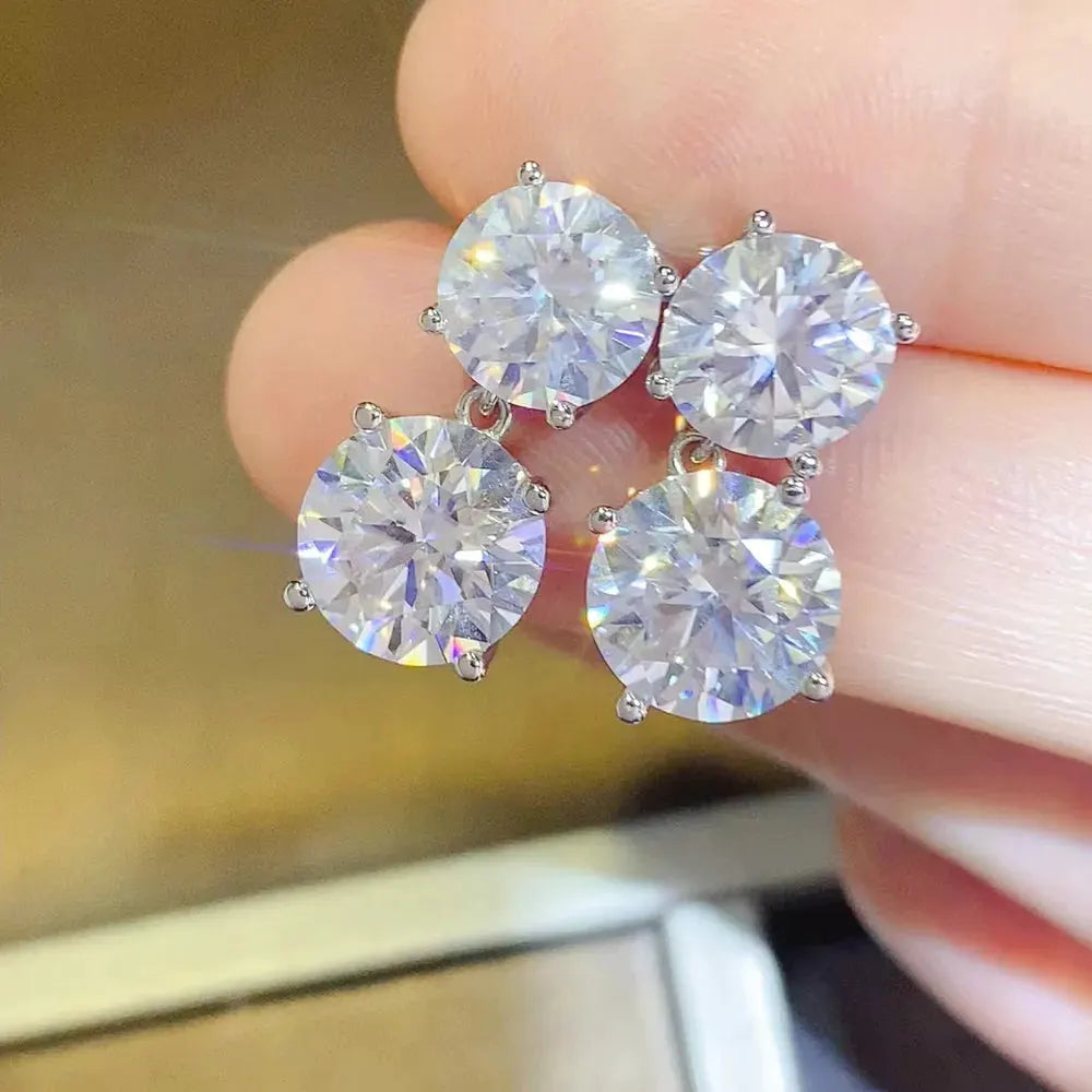 10 Carat Moissanite 925 Sterling Silver Earrings by Partner Label
