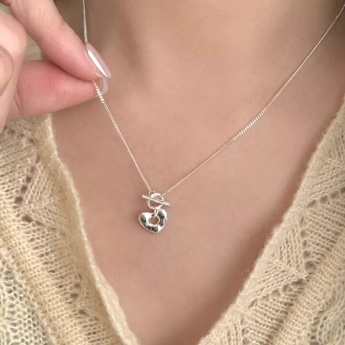 925 Sterling Silver Heart Necklace by Partner Labels