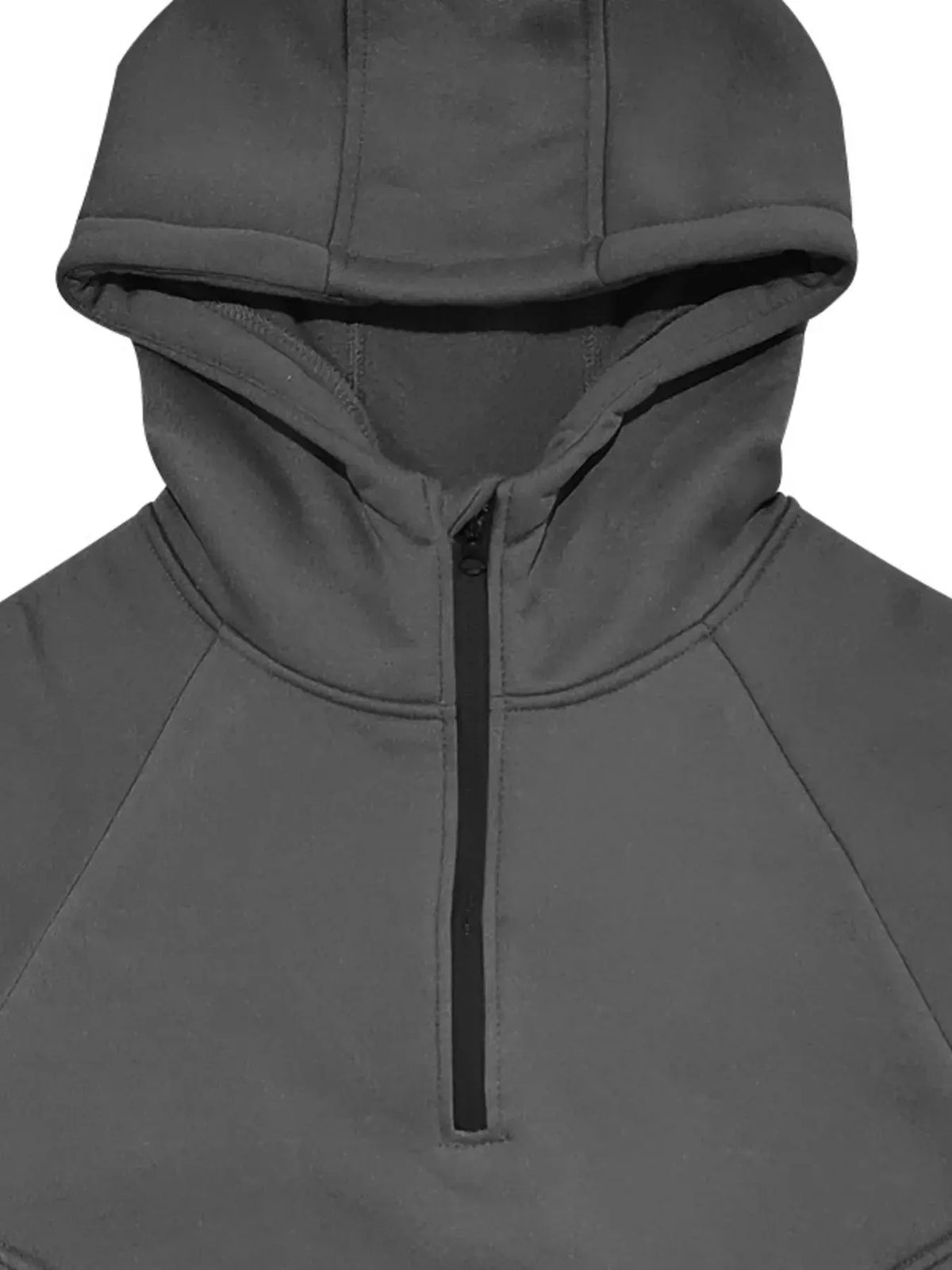 Men's Full Size Quarter Zip Long Sleeve Hoodie Plus Size by Trendsi
