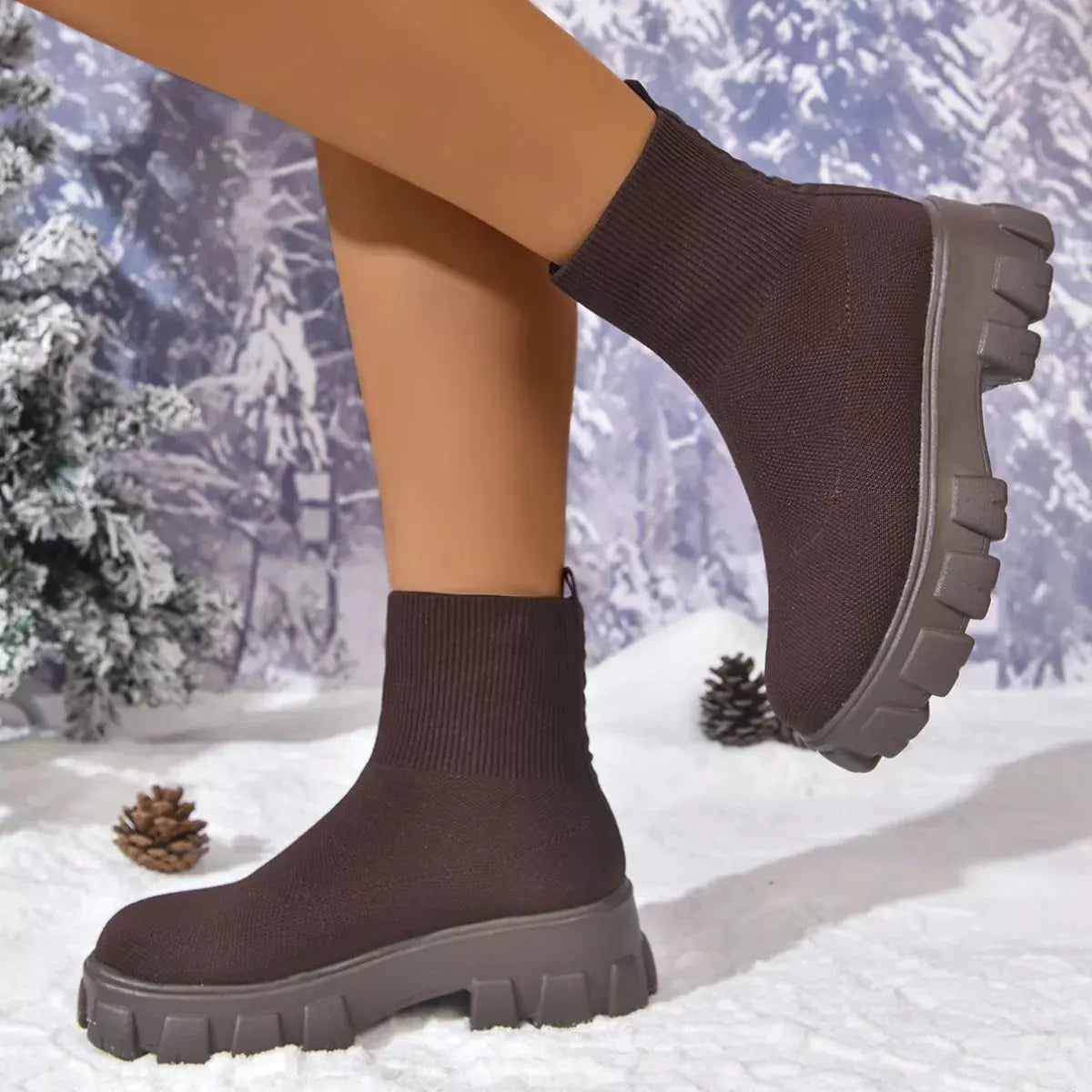 Round Toe Block Heels Boots by Partner Label