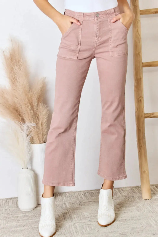 RISEN Full Size High Rise Ankle Flare Jeans by RISEN