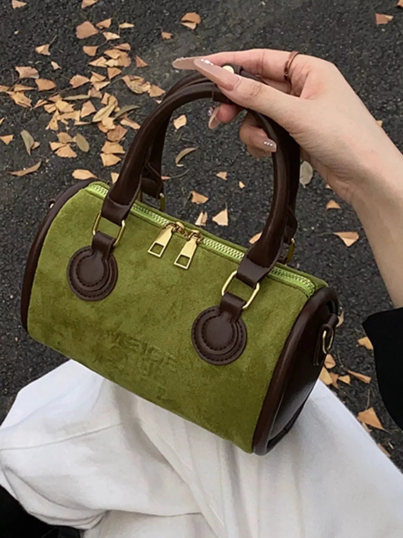 Barrel Crossbody Bag with Top Handle by Partner Label