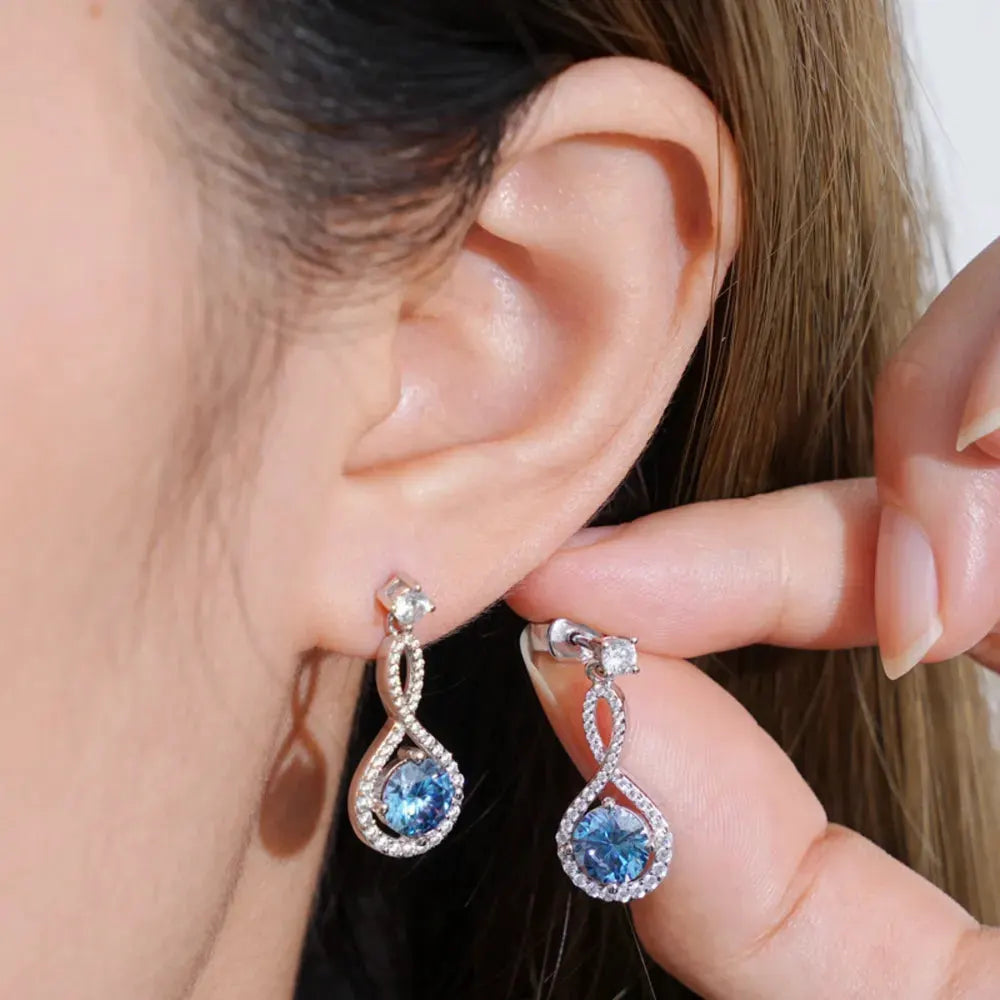 1 Carat Moissanite 925 Sterling Silver Earrings by Partner Label