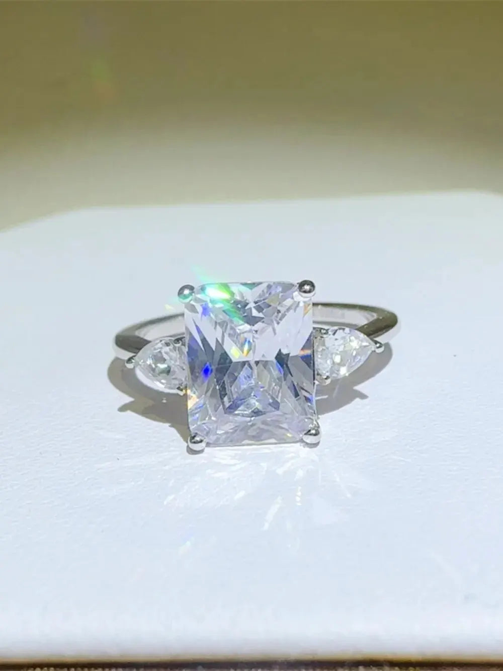 3 Carat Moissanite 925 Sterling Silver Square Shape Ring by Partner Label
