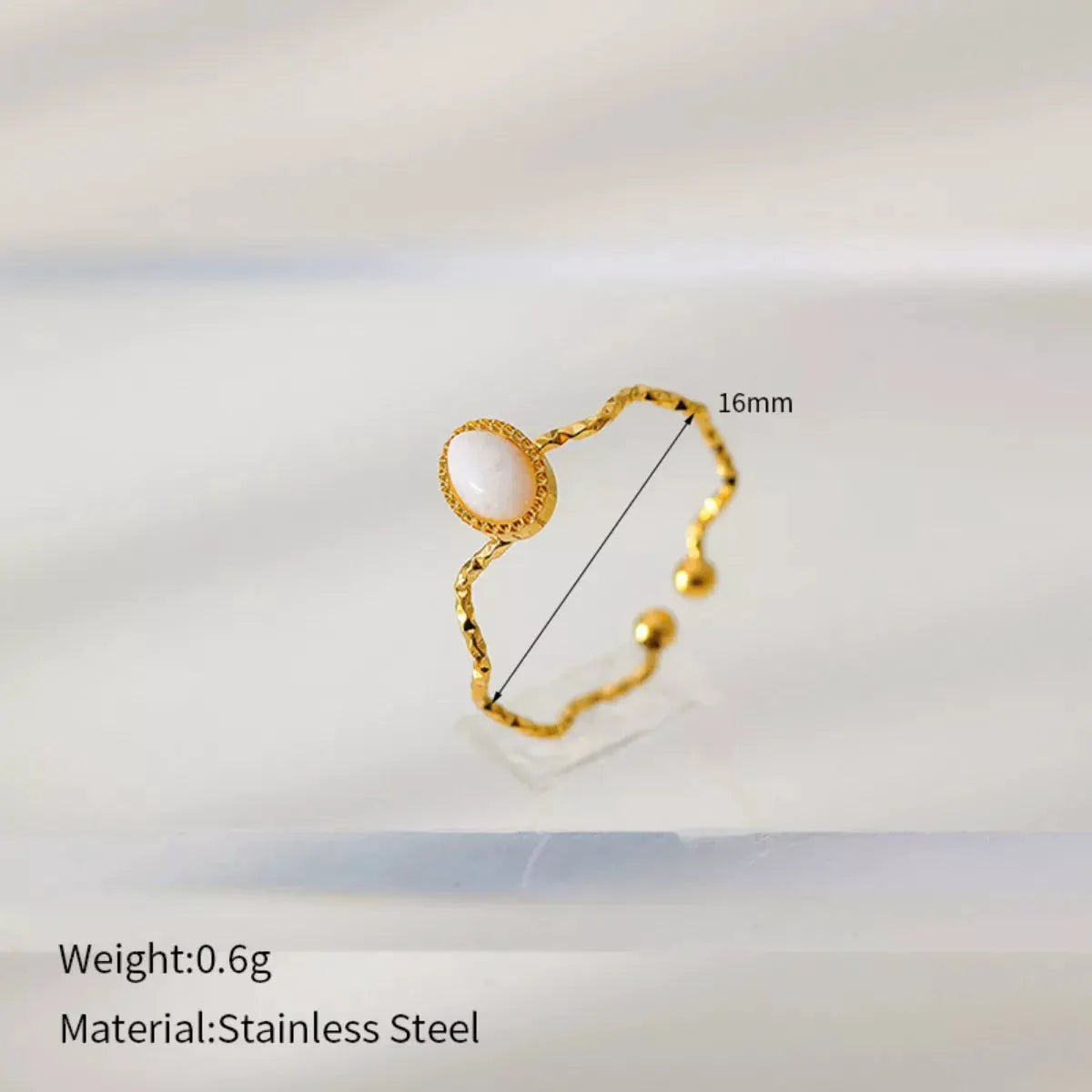 18K Gold-Plated Wave Open Ring by Partner Label