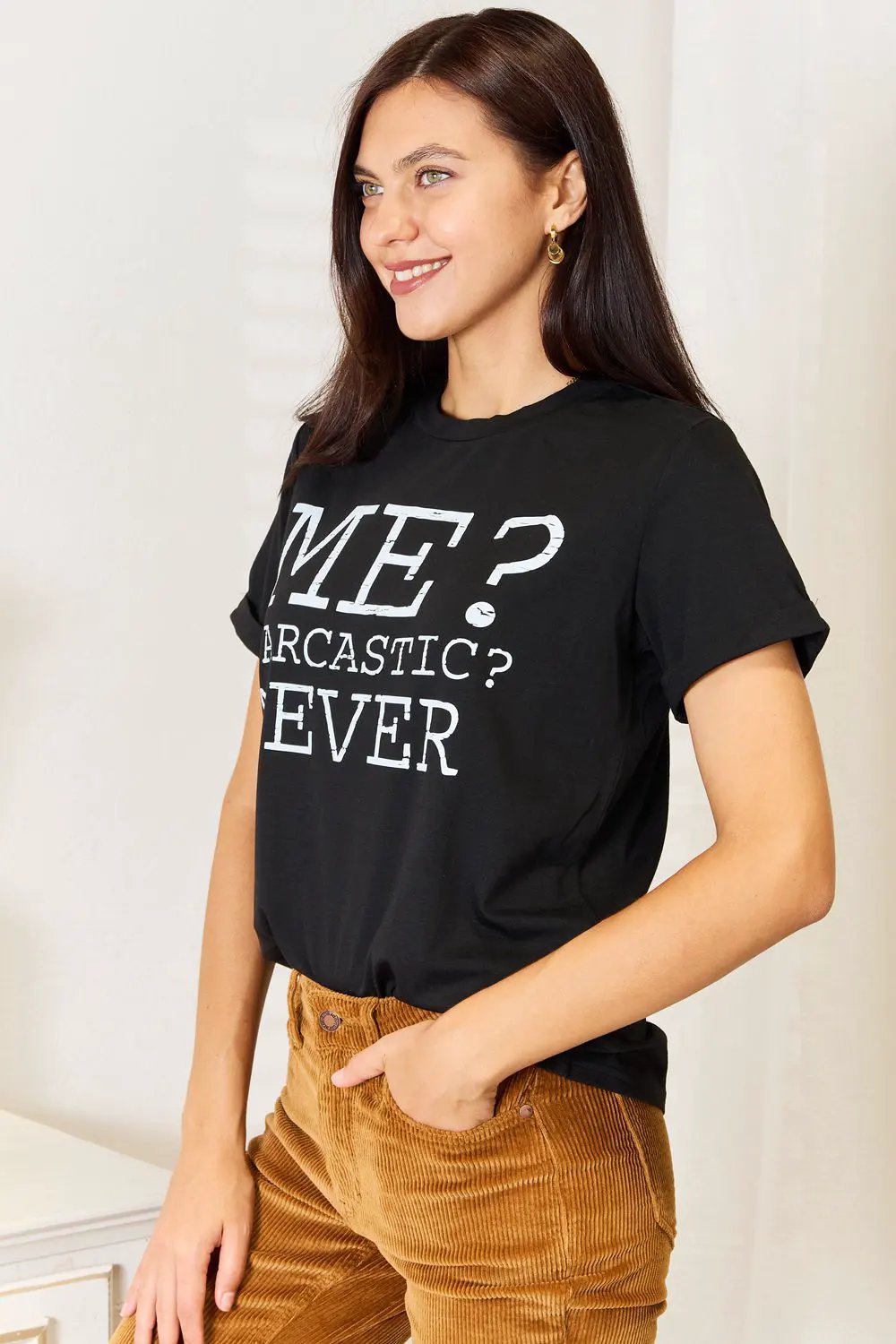 Simply Love Letter Graphic Round Neck T-Shirt by Partner Label