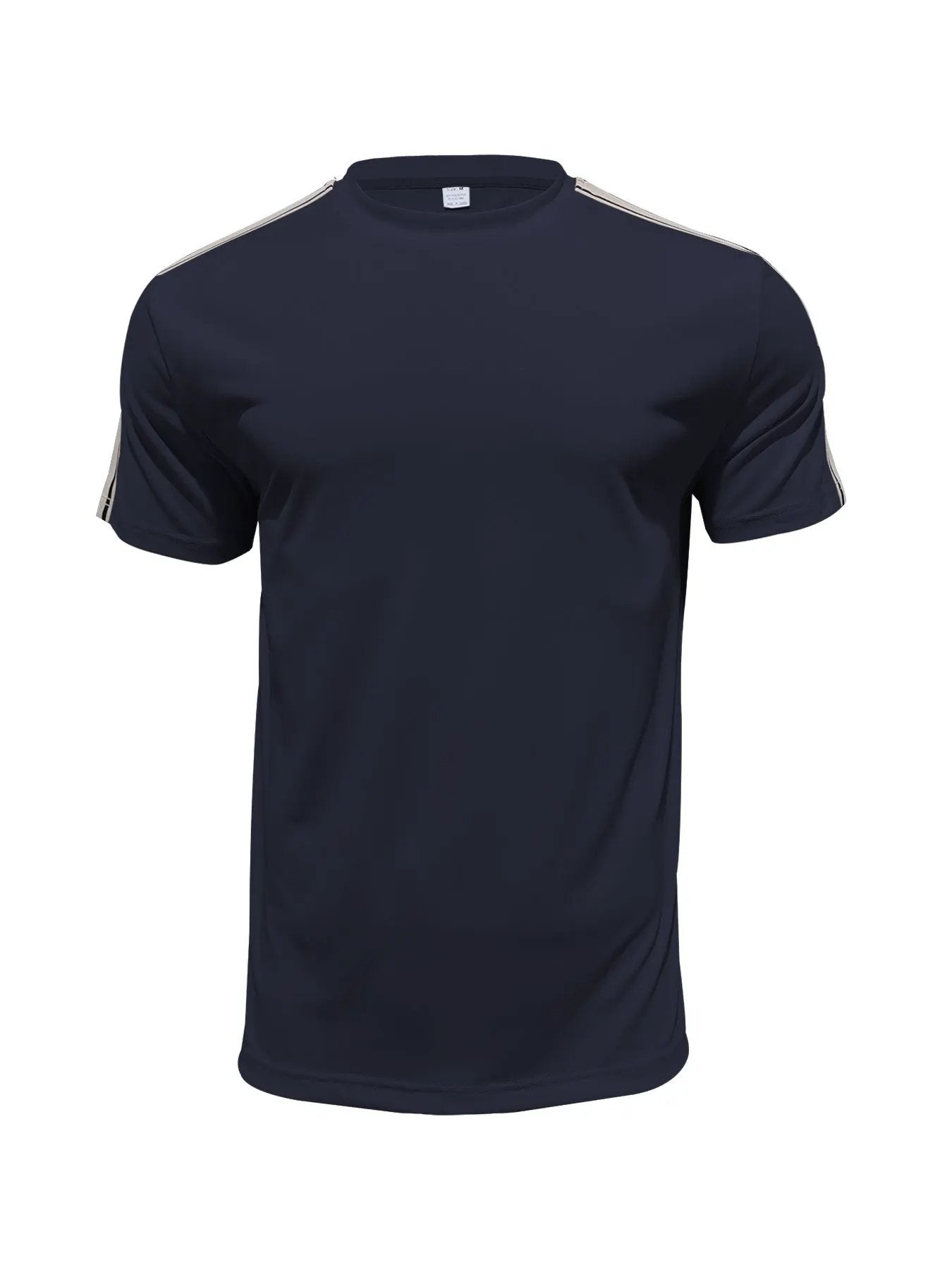 Men's Full Size Striped Shoulder Casual T-Shirt Plus Size by Trendsi
