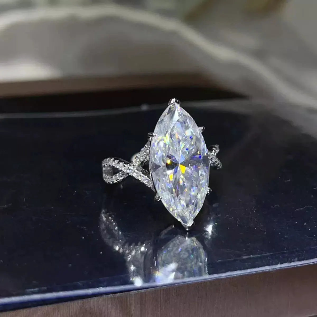 10 Carat Moissanite 925 Sterling Silver Ring by Partner Label