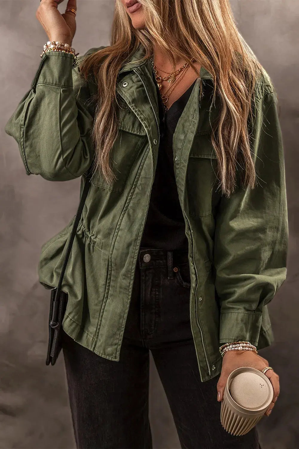 Zip Up Long Sleeve Jacket by Partner Label