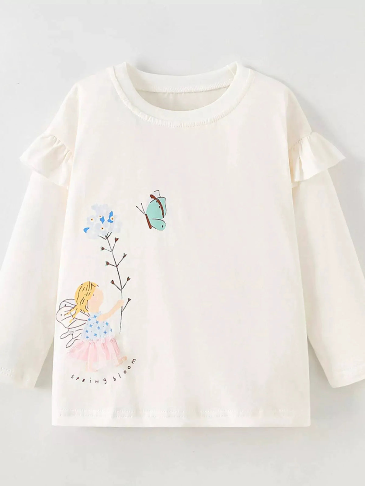 Children's Ruffle Long Sleeve Graphic T-Shirt by Trendsi