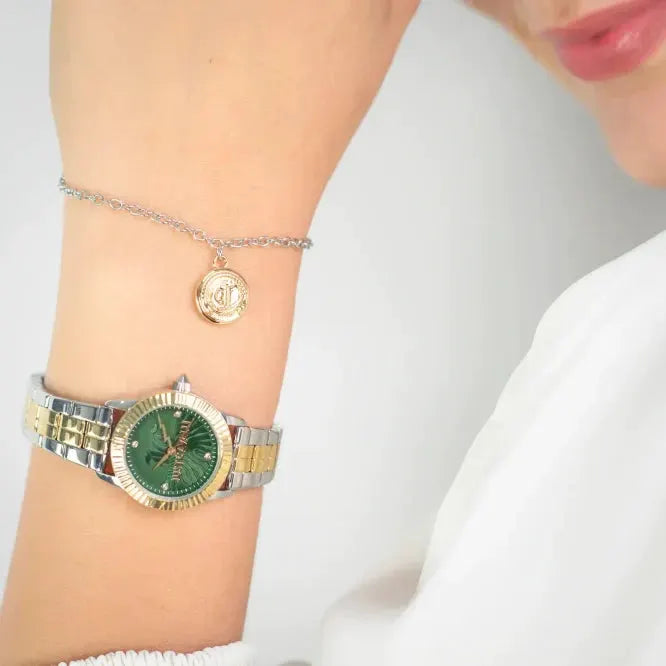 Just Cavalli Women's Two-Tone Watch, Dark Green Dial | Jc1l328m0085 by JUST CAVALLI