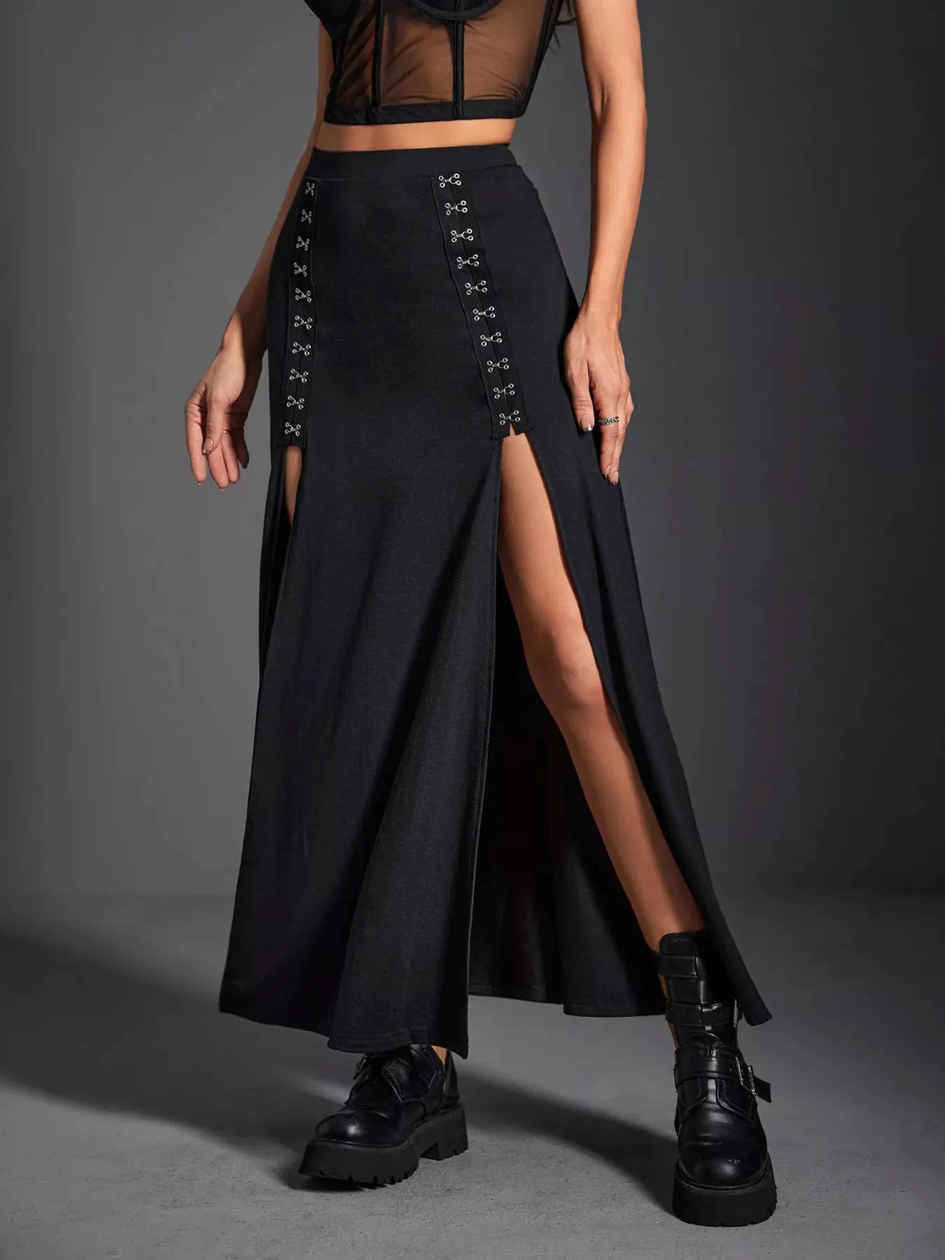 High Waist Slit Skirt by Partner Label