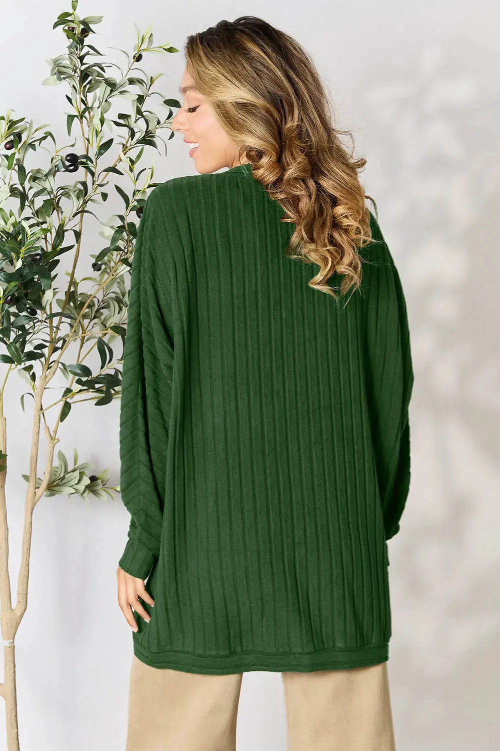 Basic Bae Full Size Ribbed Cocoon Cardigan by Basic Bae