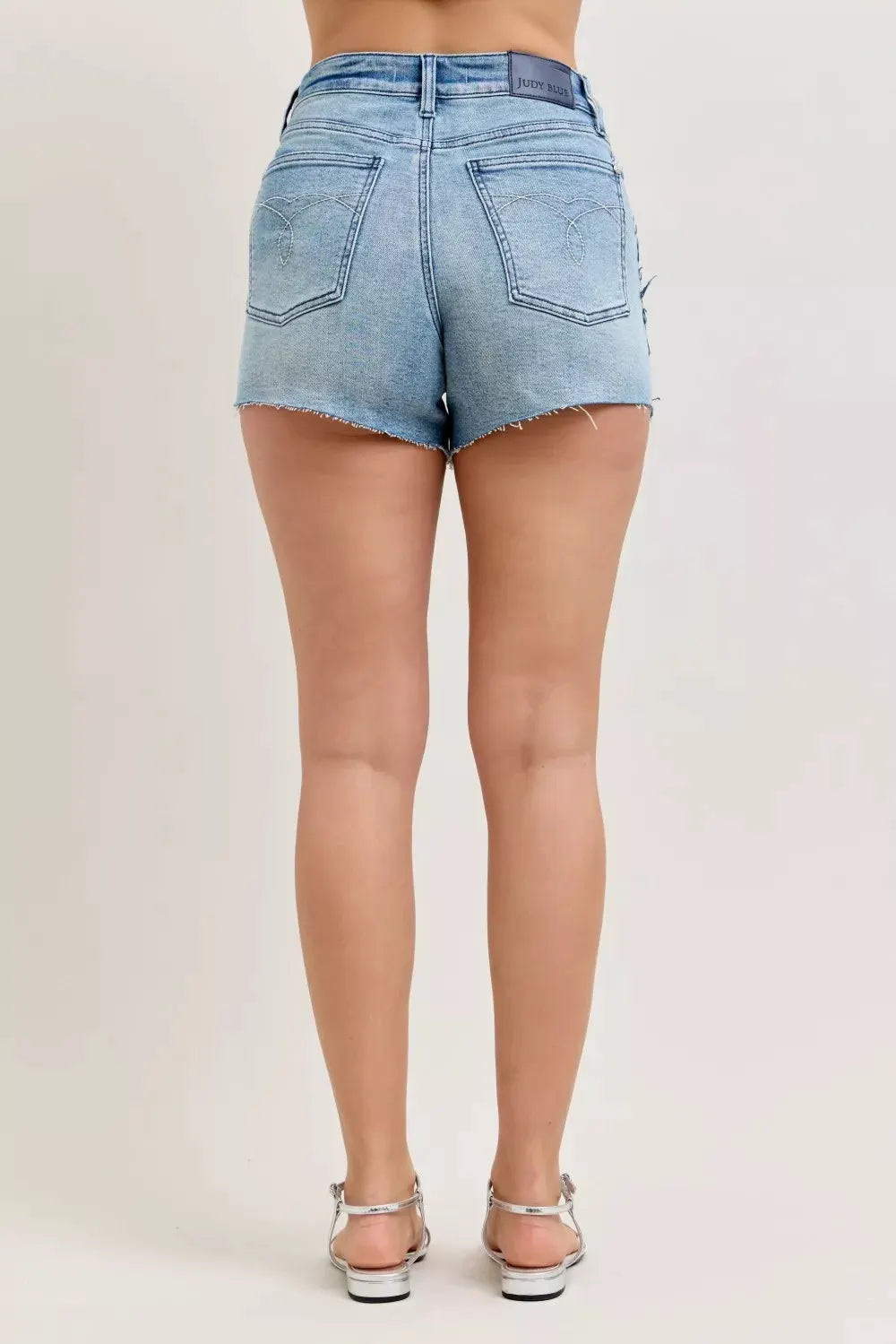 Judy Blue Hw Rigid Magic Cut Off Denim Shorts with Raw Side Seams by Judy Blue