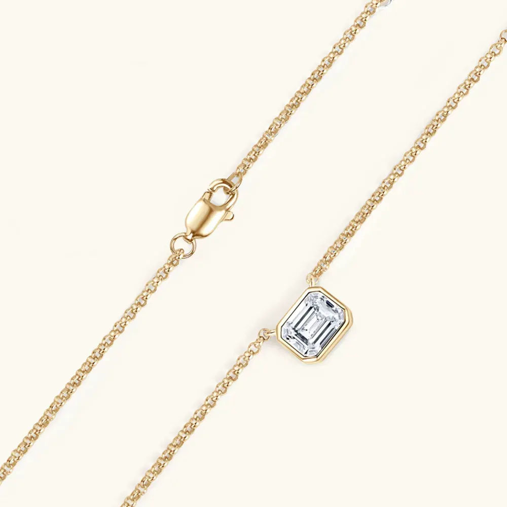 1 Carat Moissanite 925 Sterling Silver Pendant Necklace by Partner Labels