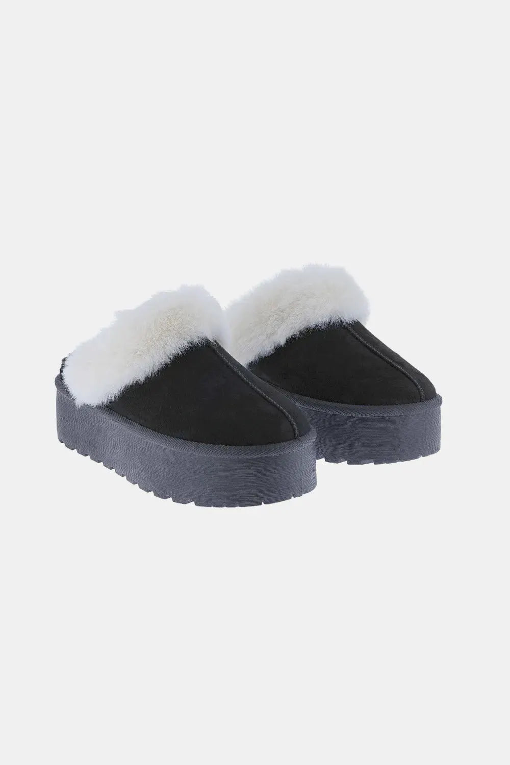 Weeboo Thick Bottom Fur Trim Snow Slippers by Weeboo