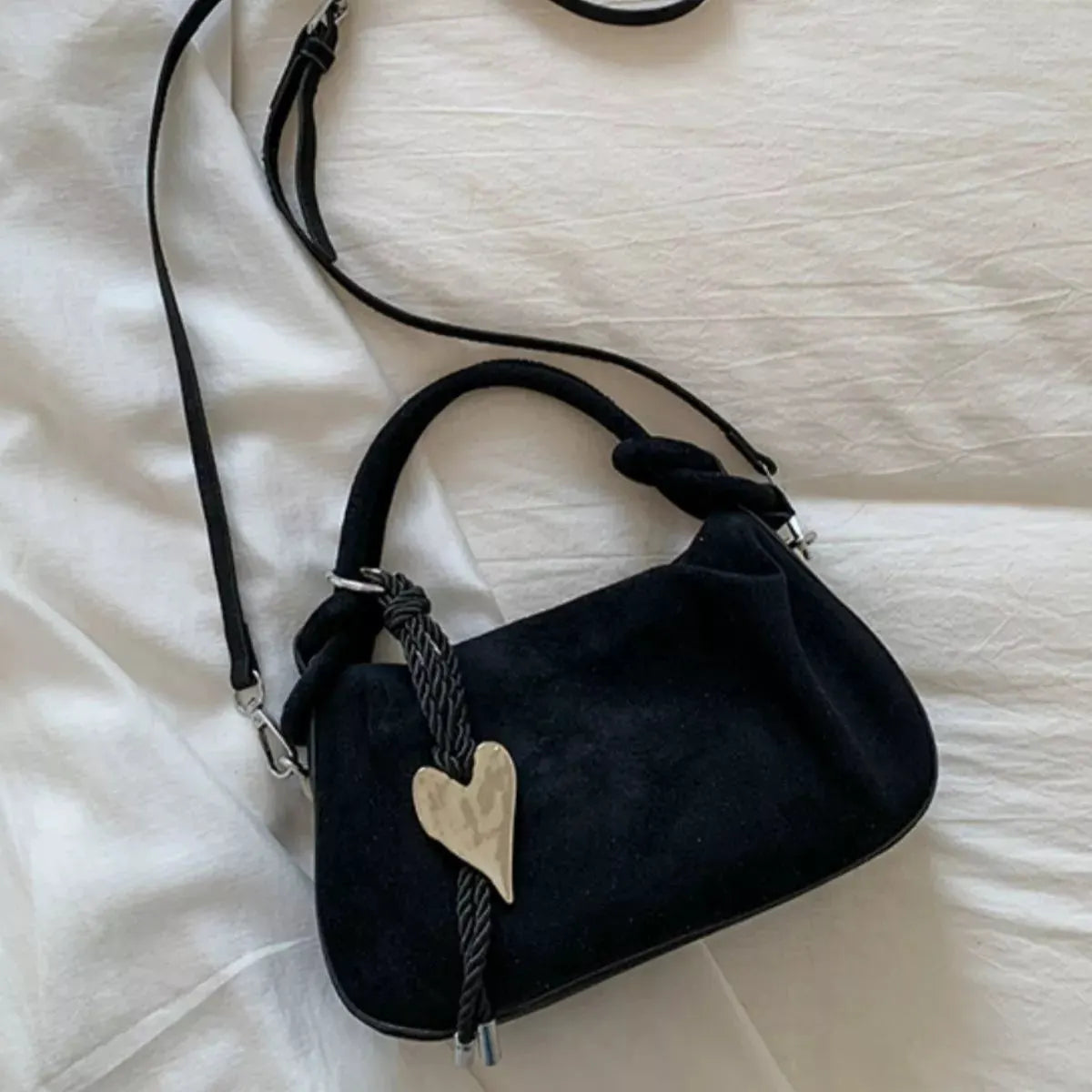 Suede Mini Crossbody Bag with Adjustable Strap by Partner Label