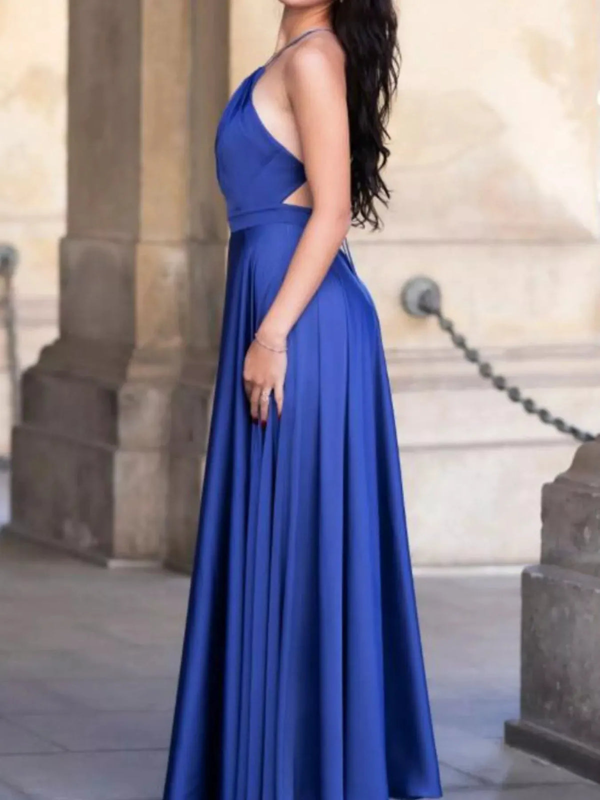 Halter Neck Slit Maxi Dress by Partner Label