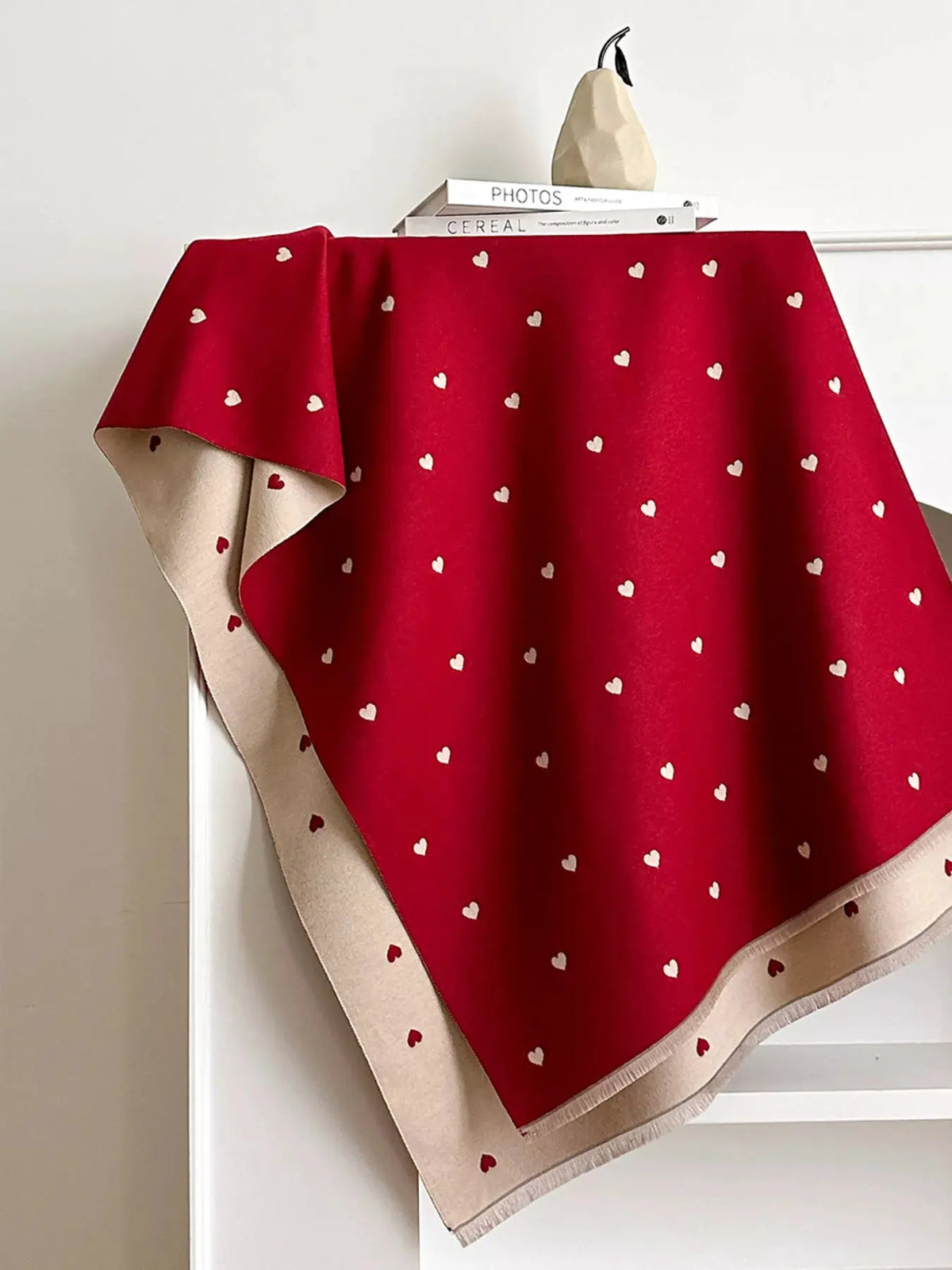 Heart Raw Hem Scarf by Partner Label