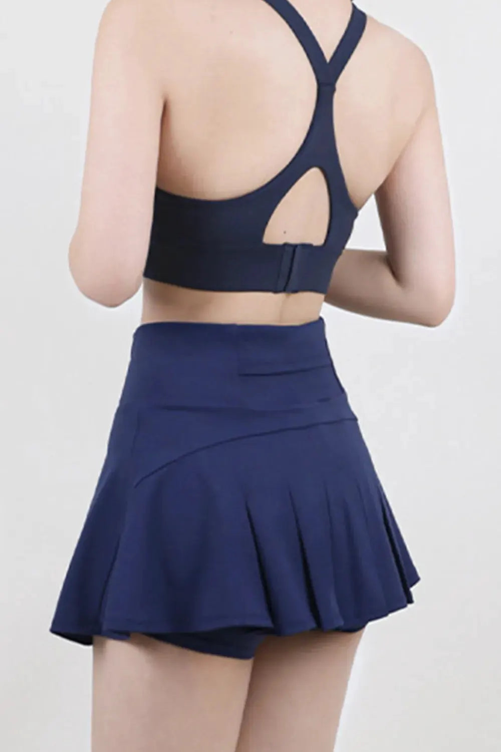 High Waist Pleated Active Skort by Partner Label