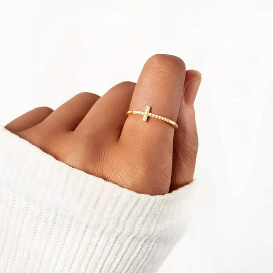 925 Sterling Silver Cross Ring by Partner Label