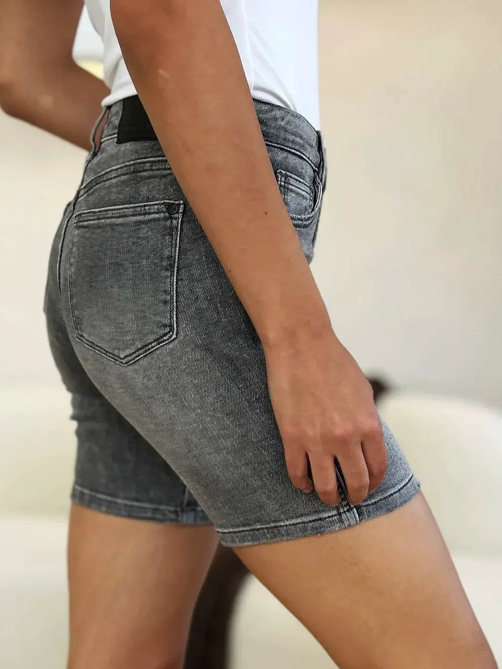 Judy Blue Full Size High Waist Washed Denim Shorts by Judy Blue