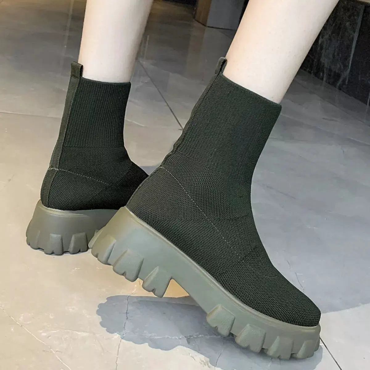 Round Toe Block Heels Boots by Partner Label
