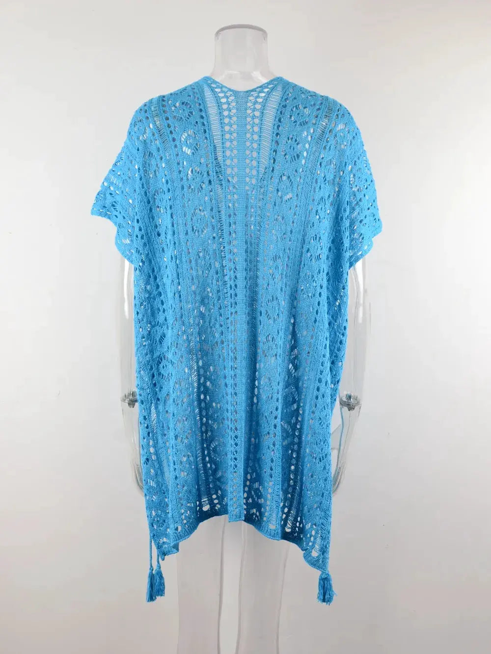 Angel Wings Cutout V-Neck Cover-Up with Tassel by Partner Labels