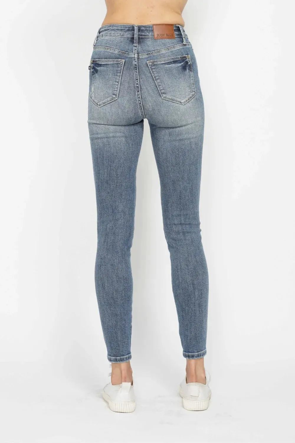 Judy Blue Full Size Tummy Control Contrast Wash Skinny Jeans by Judy Blue