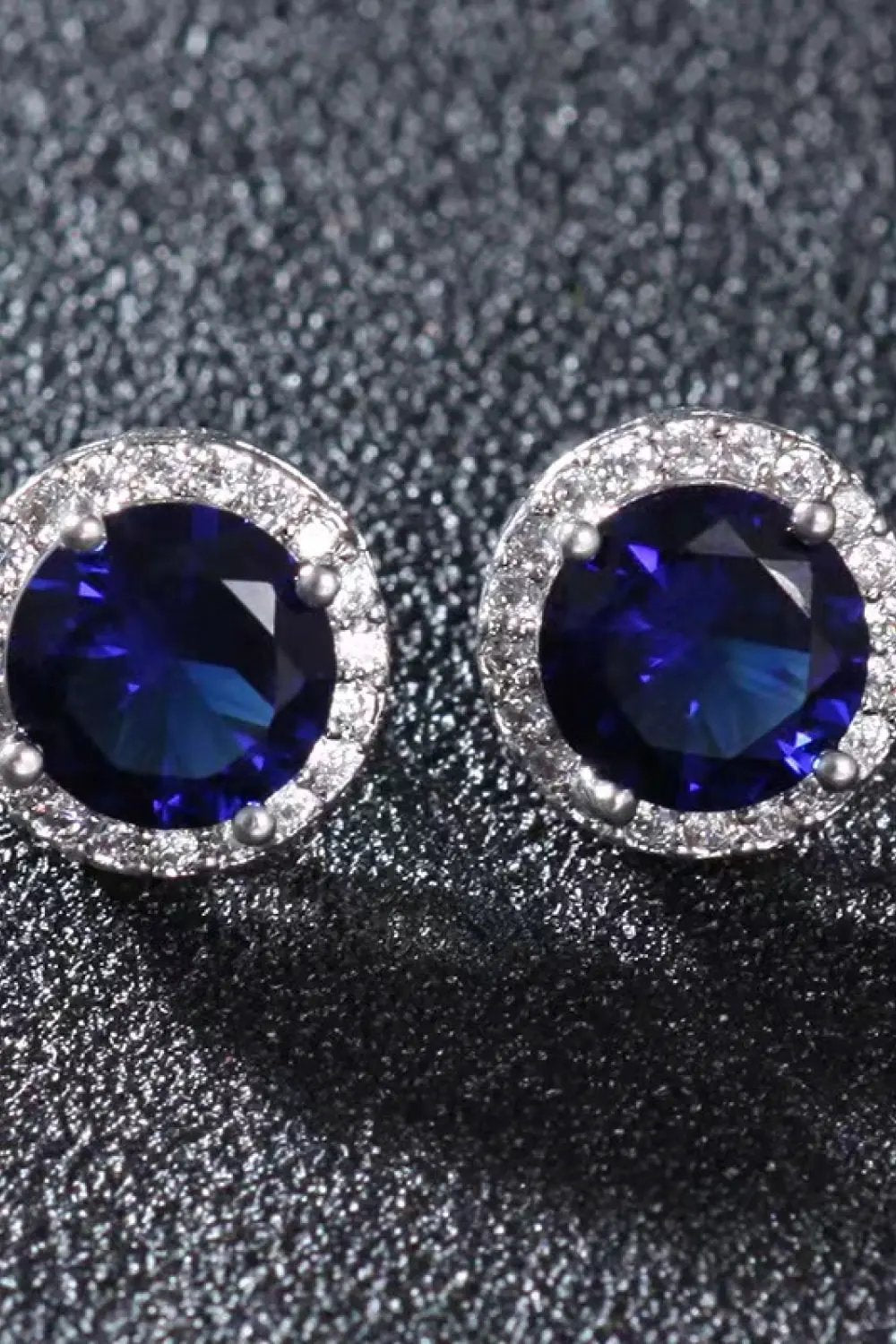 Contrast 2 Carat Moissanite Platinum-Plated Stud Earrings by Partner Label
