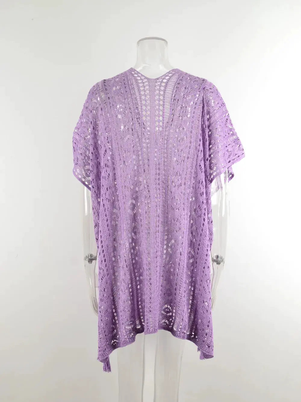 Angel Wings Cutout V-Neck Cover-Up with Tassel by Partner Labels