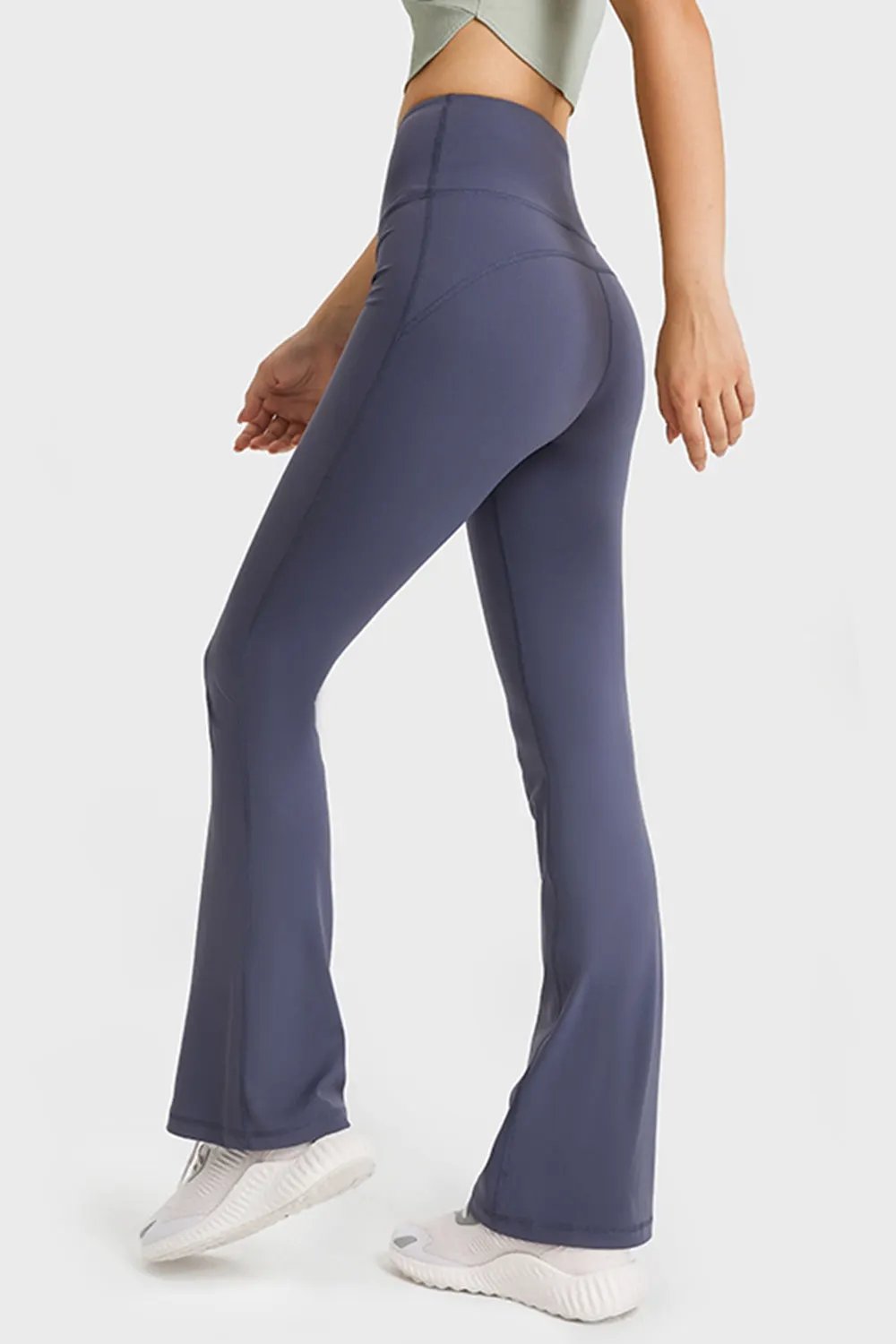 Millennia Elastic Waist Flare Yoga Pants by Millennia