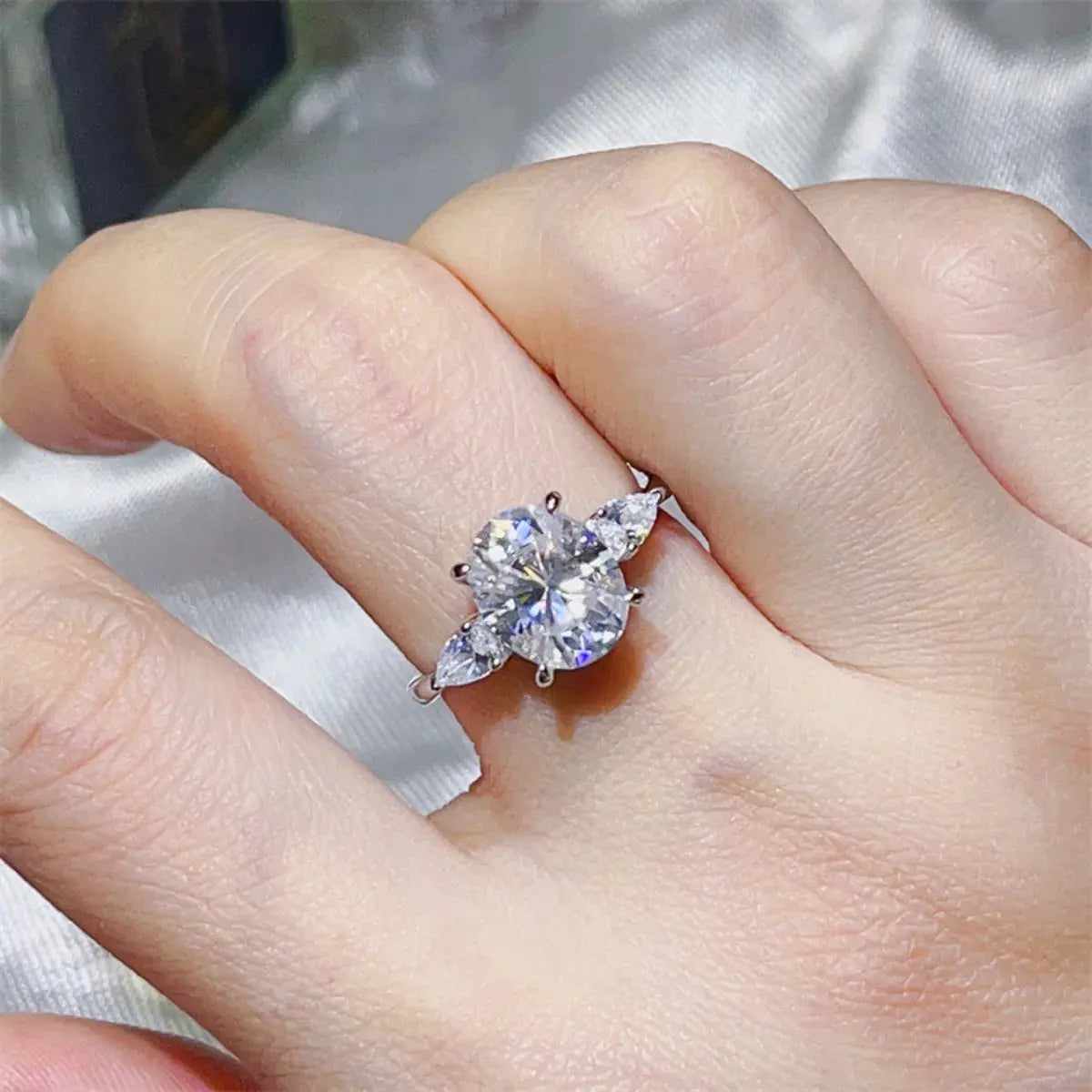 3 Carat Moissanite 925 Sterling Silver Ring by Partner Label
