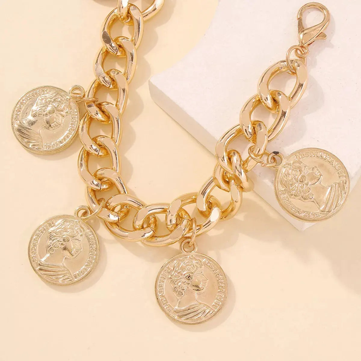 18K Gold-Plated Coin Charm Bracelet by Partner Label